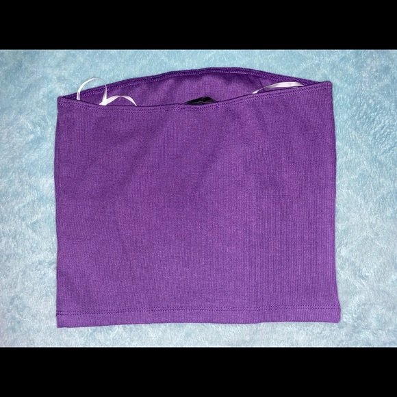 Purple Ribbed Tube Top - Picture 3 of 5